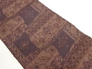 本場筑前博多変わり四角に草花模様織出し名古屋帯